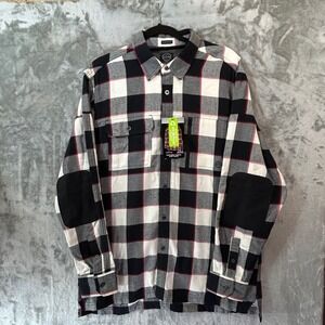 Wrangler ATG Mens Functional Flannel Shirt Jacket Plaid Black Red Large NWT